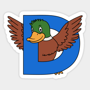 Letter D with Duck Sticker